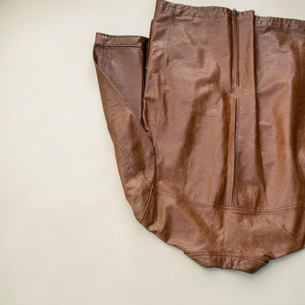 Manteau en cuir Façonnable – Marron – M – Mixte – Vintage — photo complémentaire 6