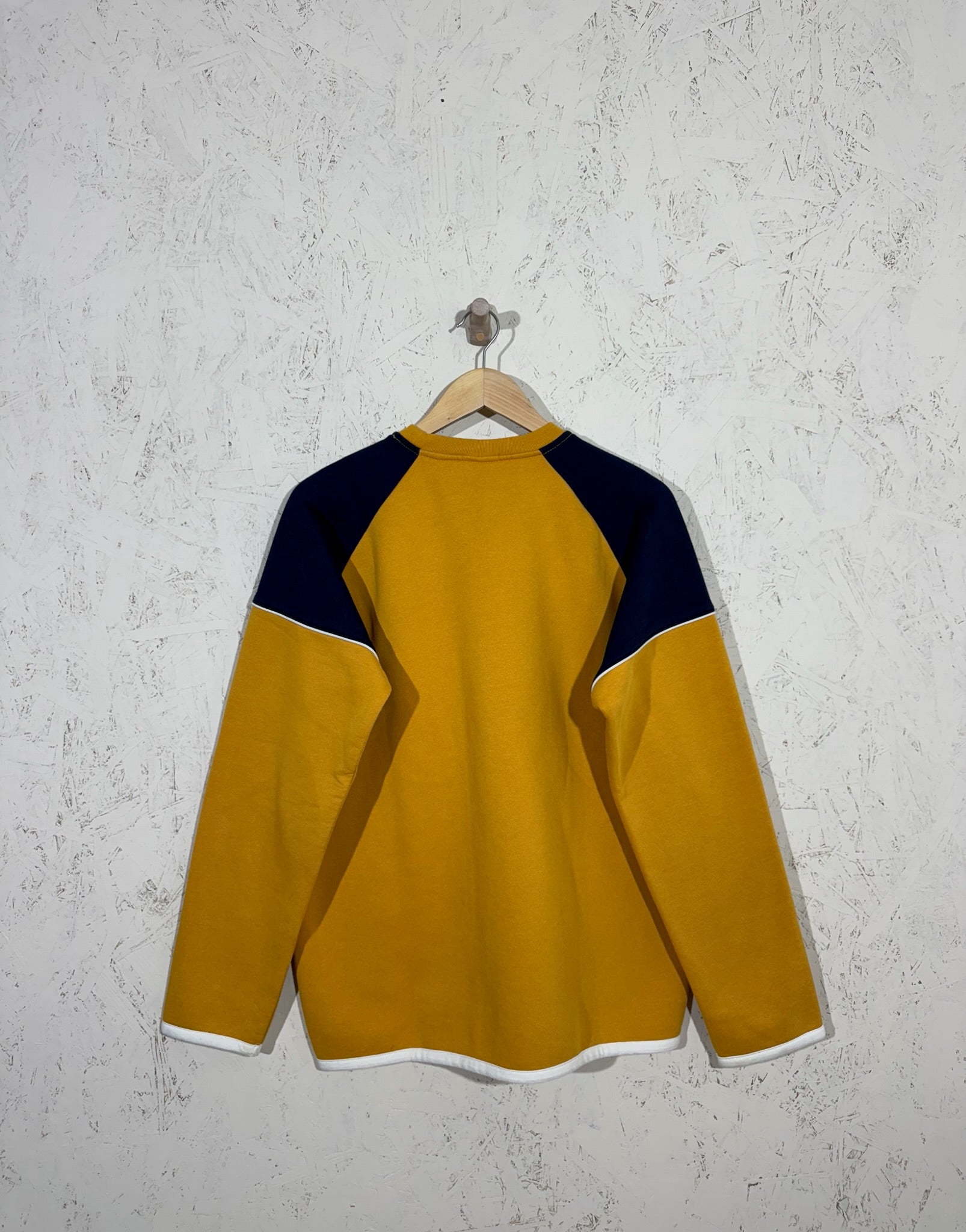 Sweat Adidas Vintage Jaune Moutarde Bleu Marine M Mixte
