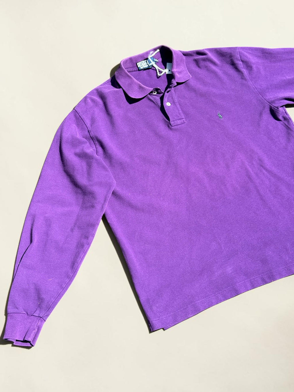 Vintage Ralph Lauren long-sleeve polo shirt purple size L men's