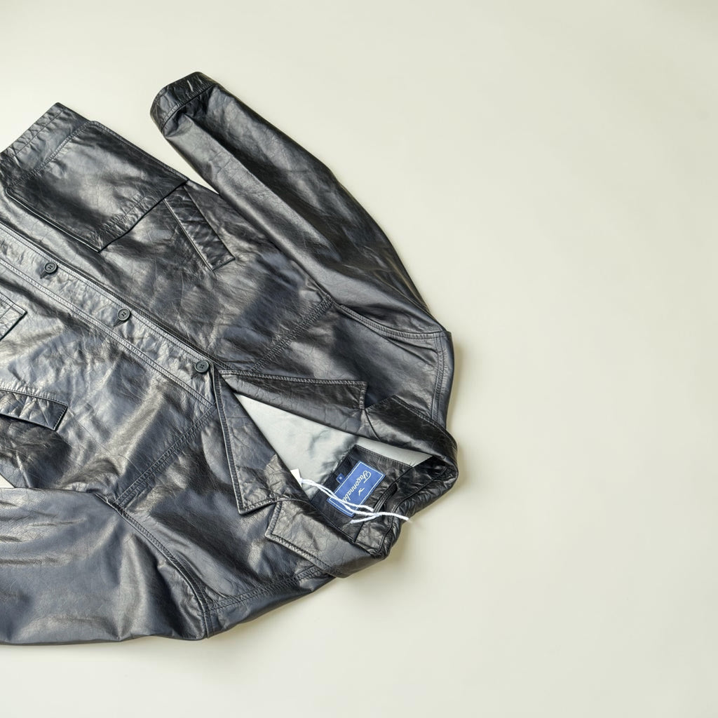 Manteau en cuir Façonnable mi-long – Noir – M – Mixte – Vintage — photo complémentaire 3