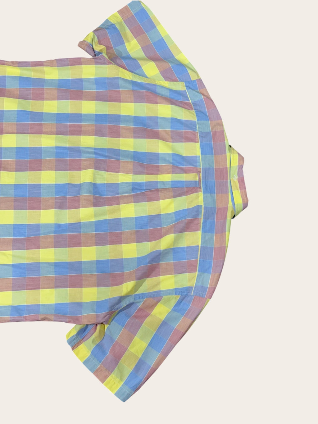 Chemise manches courtes Façonnable à carreaux – Rouge, jaune et bleu – XXL – Mixte — photo complémentaire 5