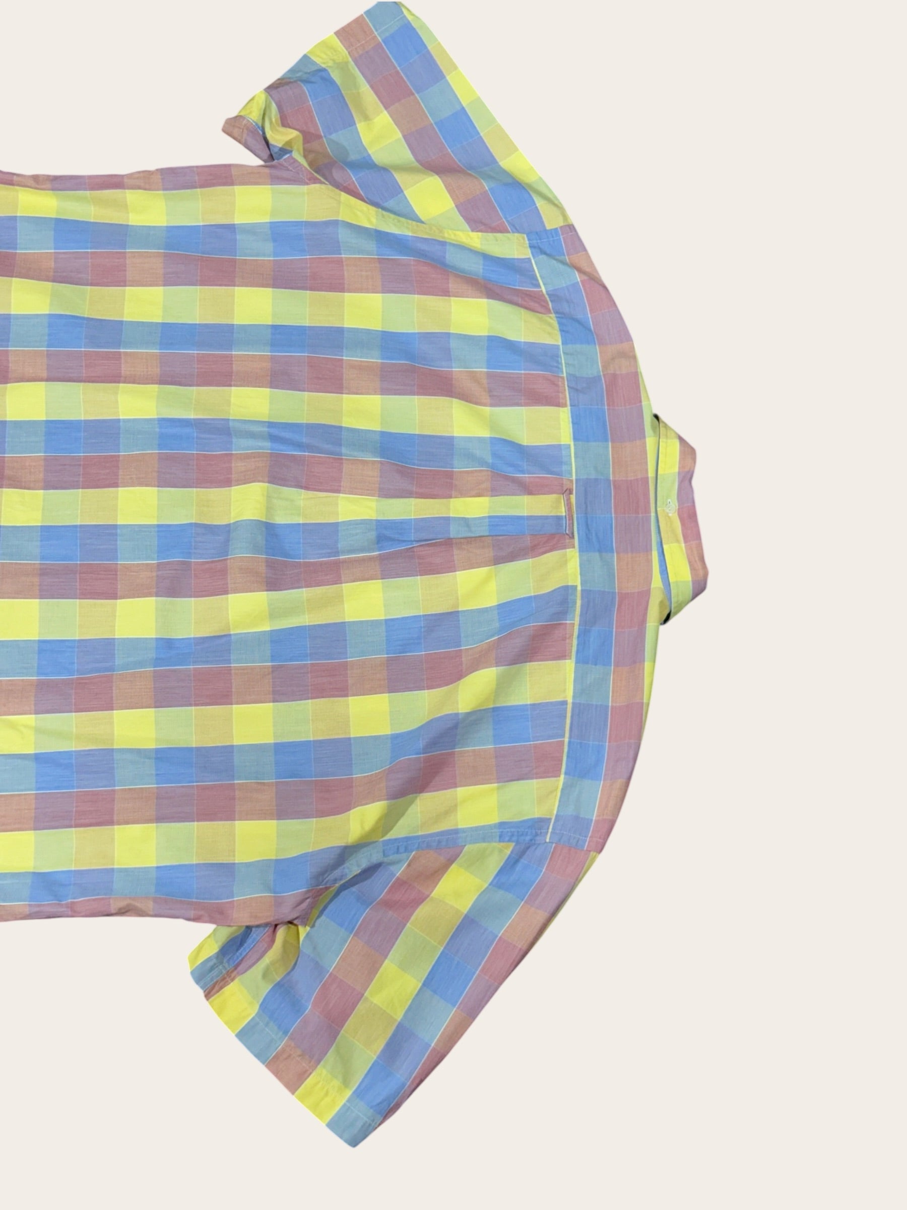 Chemise manches courtes Façonnable à carreaux – Rouge, jaune et bleu – XXL – Mixte — photo complémentaire 5