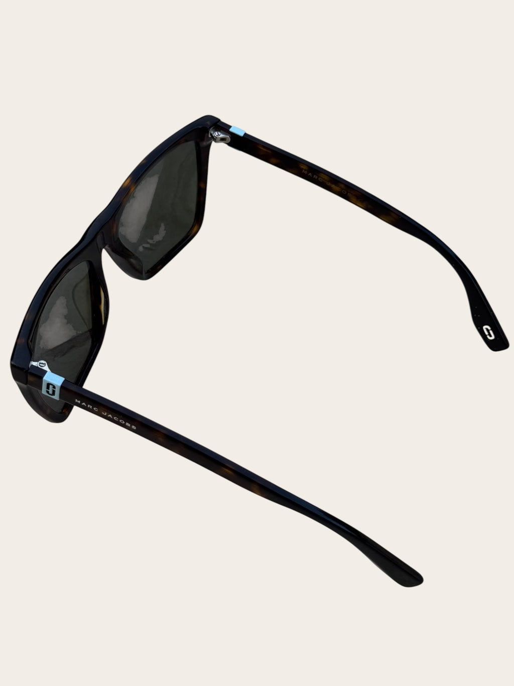 Lunettes de soleil Marc Jacobs Oversize – Écaille et bleu miroir – Taille unique – Mixte — photo complémentaire 3