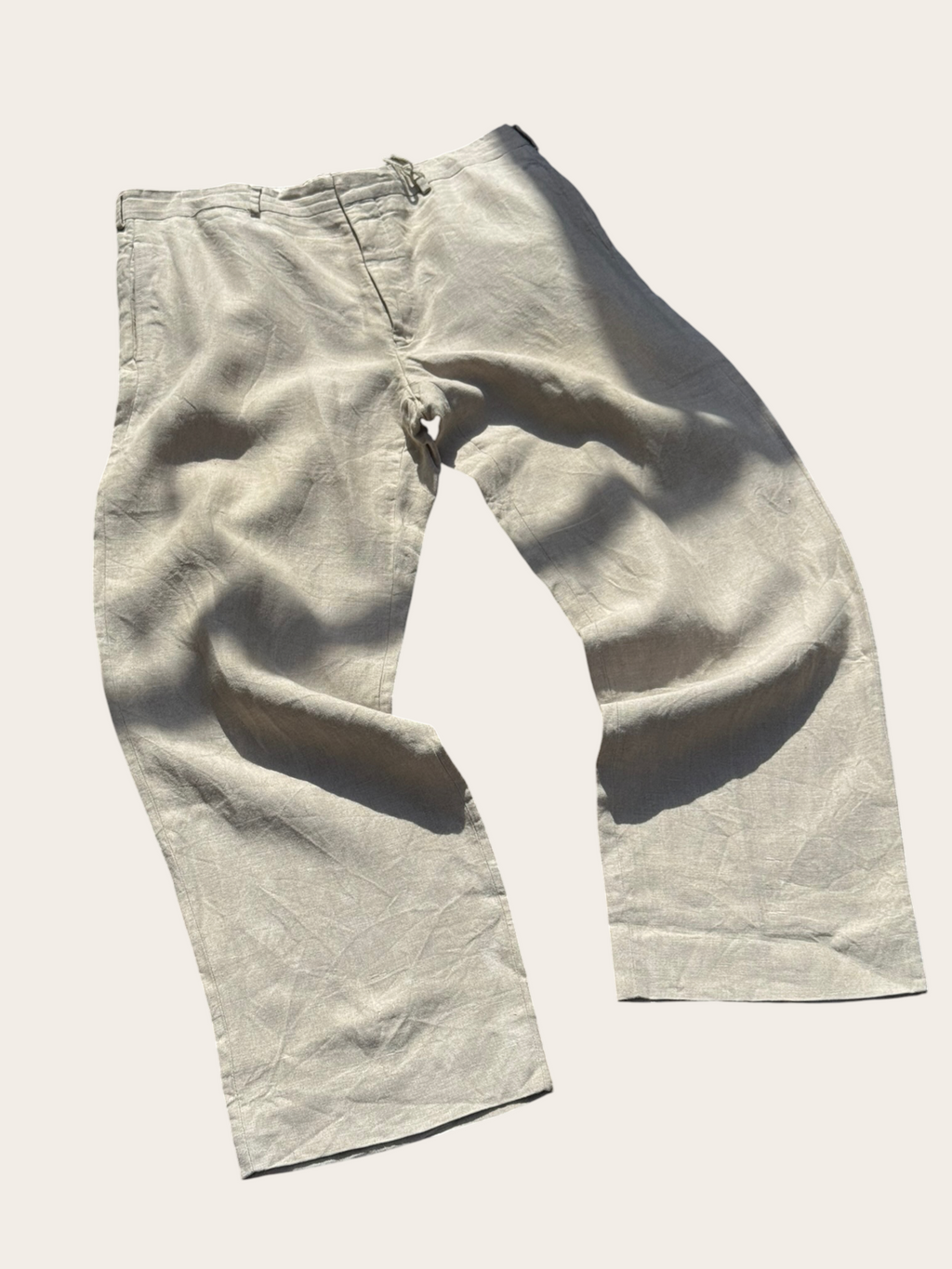 Pantalon Kenzo en lin – Écru – 54/48 – Mixte — photo complémentaire 2