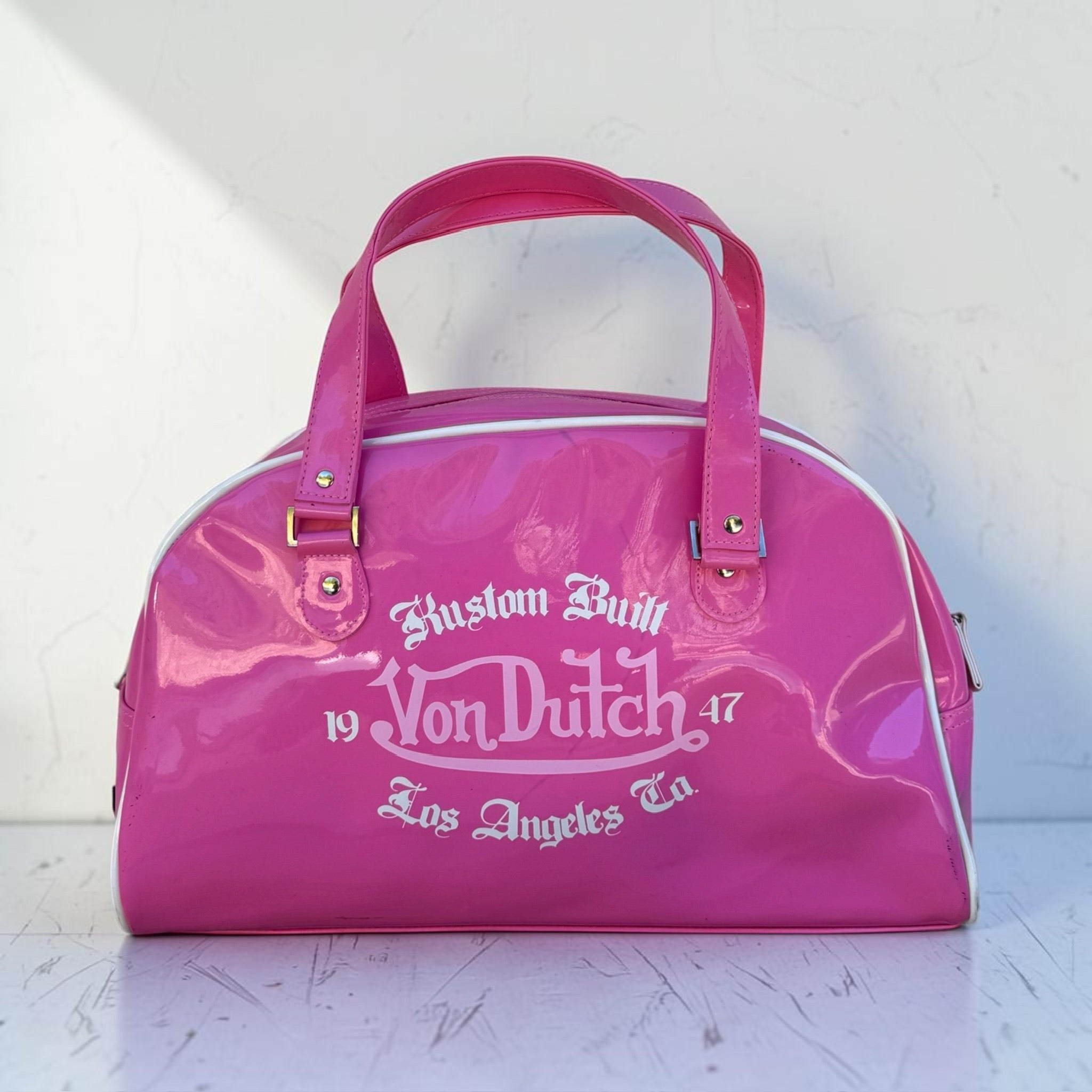 Sac Bowling Von Dutch Patchwork Rose Vintage Y2K Femme