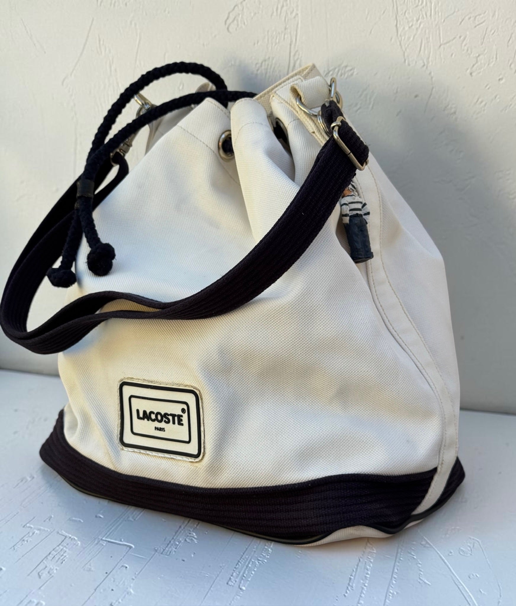 Sac Seau Lacoste Canvas Écru Vintage Mixte