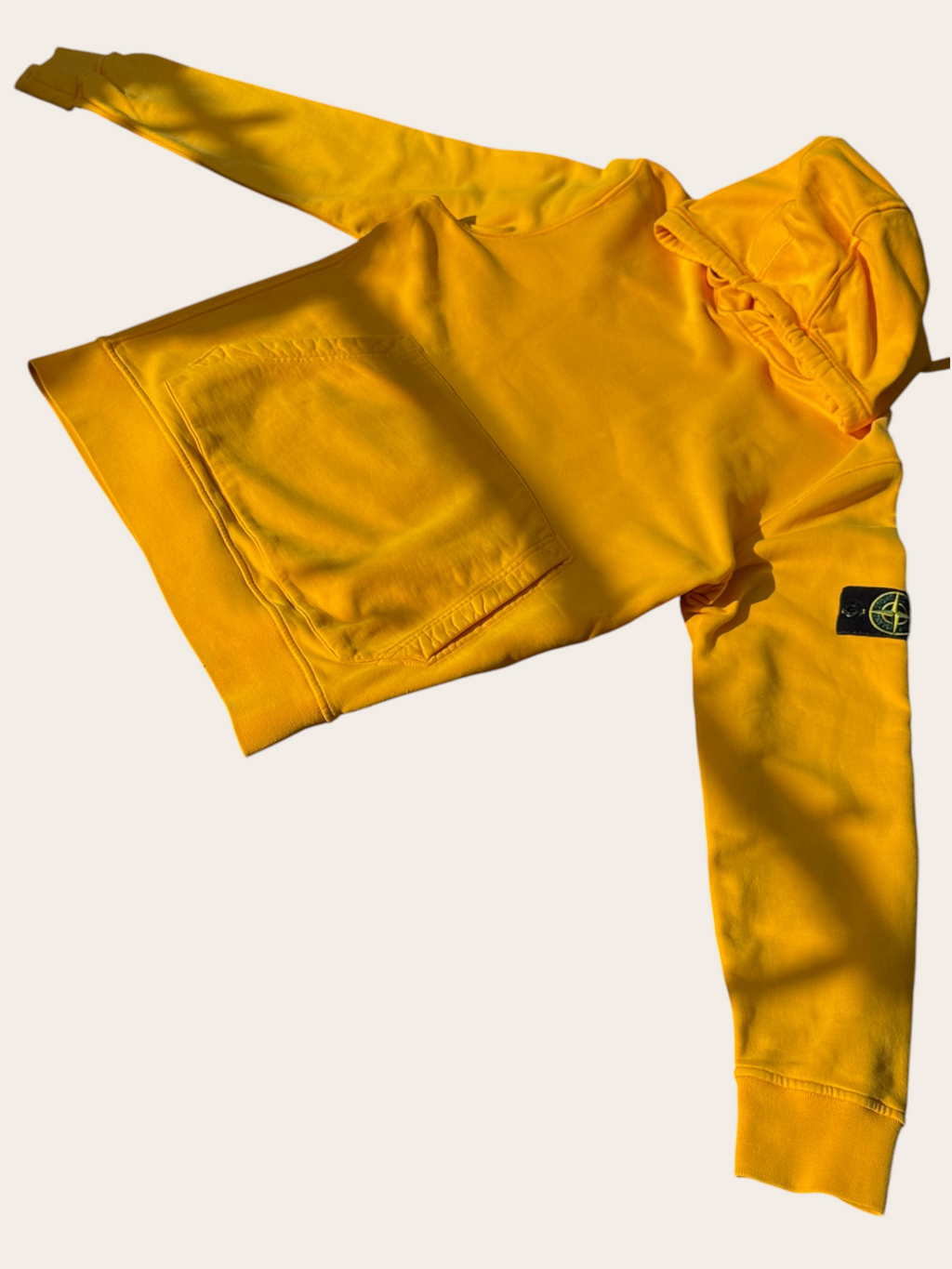 Sweat à capuche Stone Island à badge – Jaune – L – Mixte — photo complémentaire 2