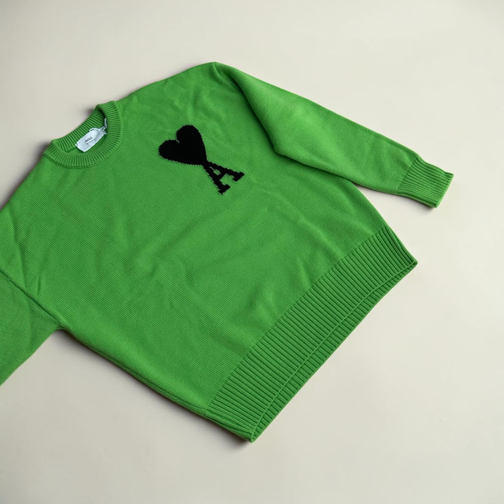 Pull Ami Paris en laine – Vert – M – Mixte — vue principale