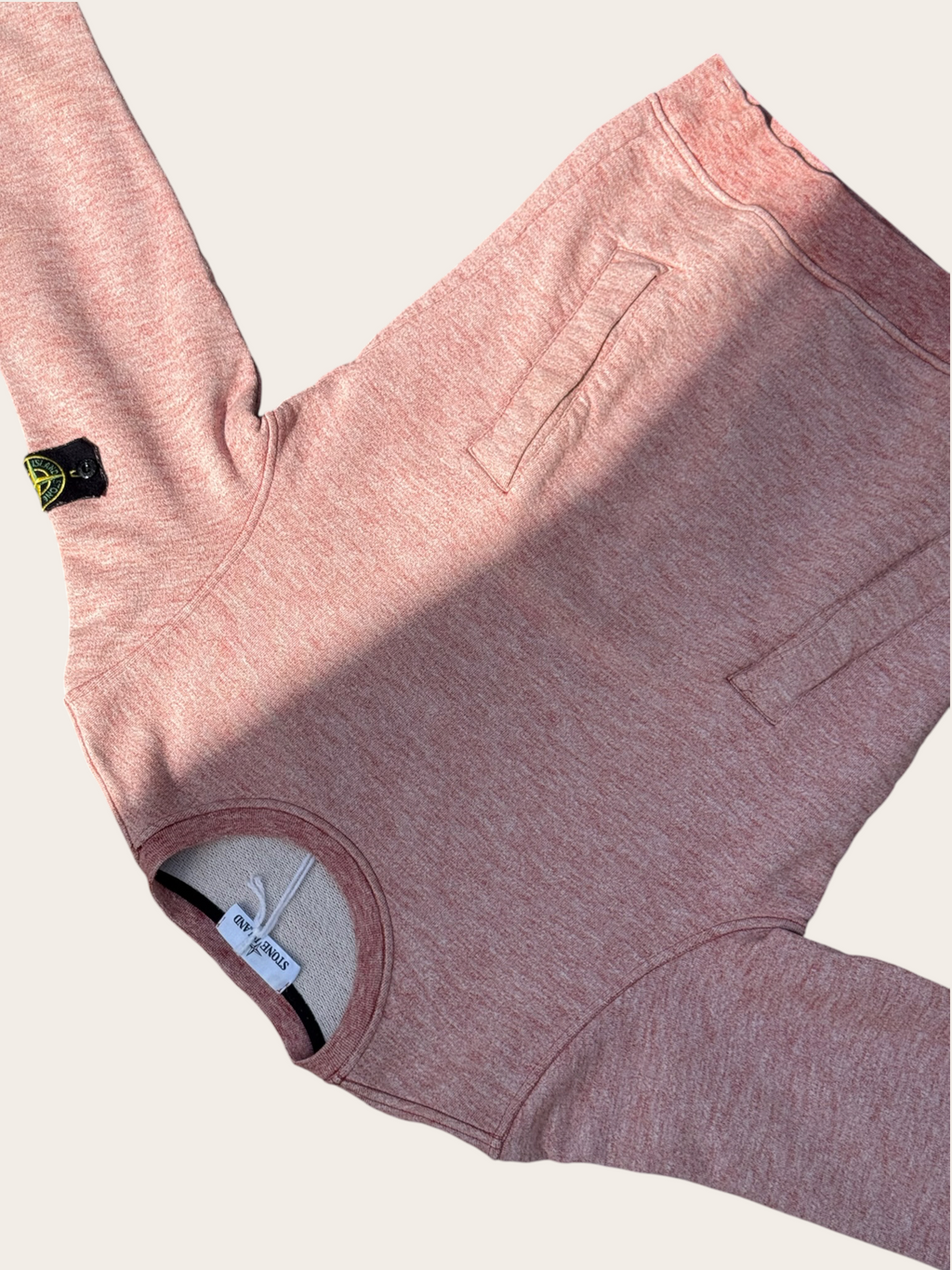 Sweat Stone Island col rond – Rose chiné – S – Mixte — photo complémentaire 3