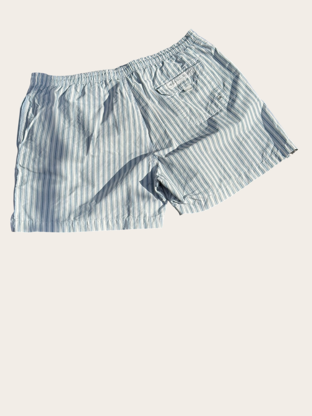 Short de bain Blanc Bleu rayé – Bleu ciel et blanc – XXL – Mixte — photo complémentaire 3