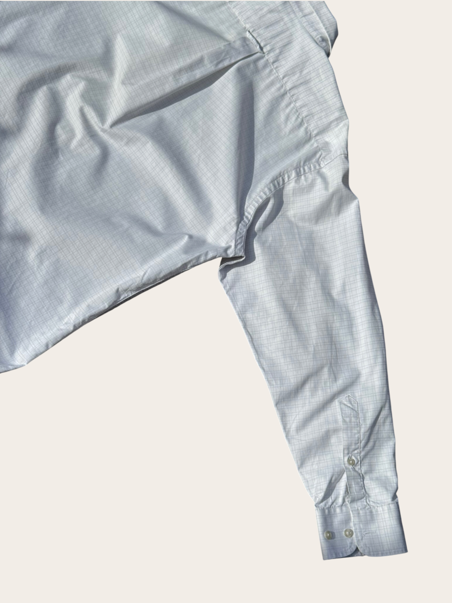 Chemise Serge Blanco rayée – Blanche et bleu clair – L – Homme — photo complémentaire 5
