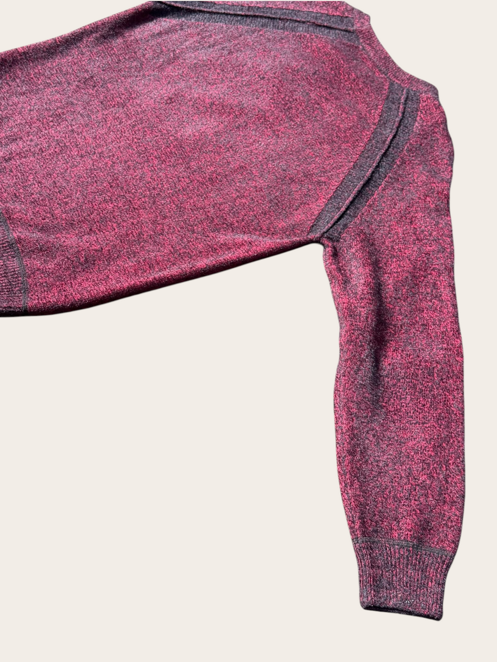 Pull C.P. Company Fleece Knit – Bordeaux et gris foncé – T.48 – Mixte — photo complémentaire 5