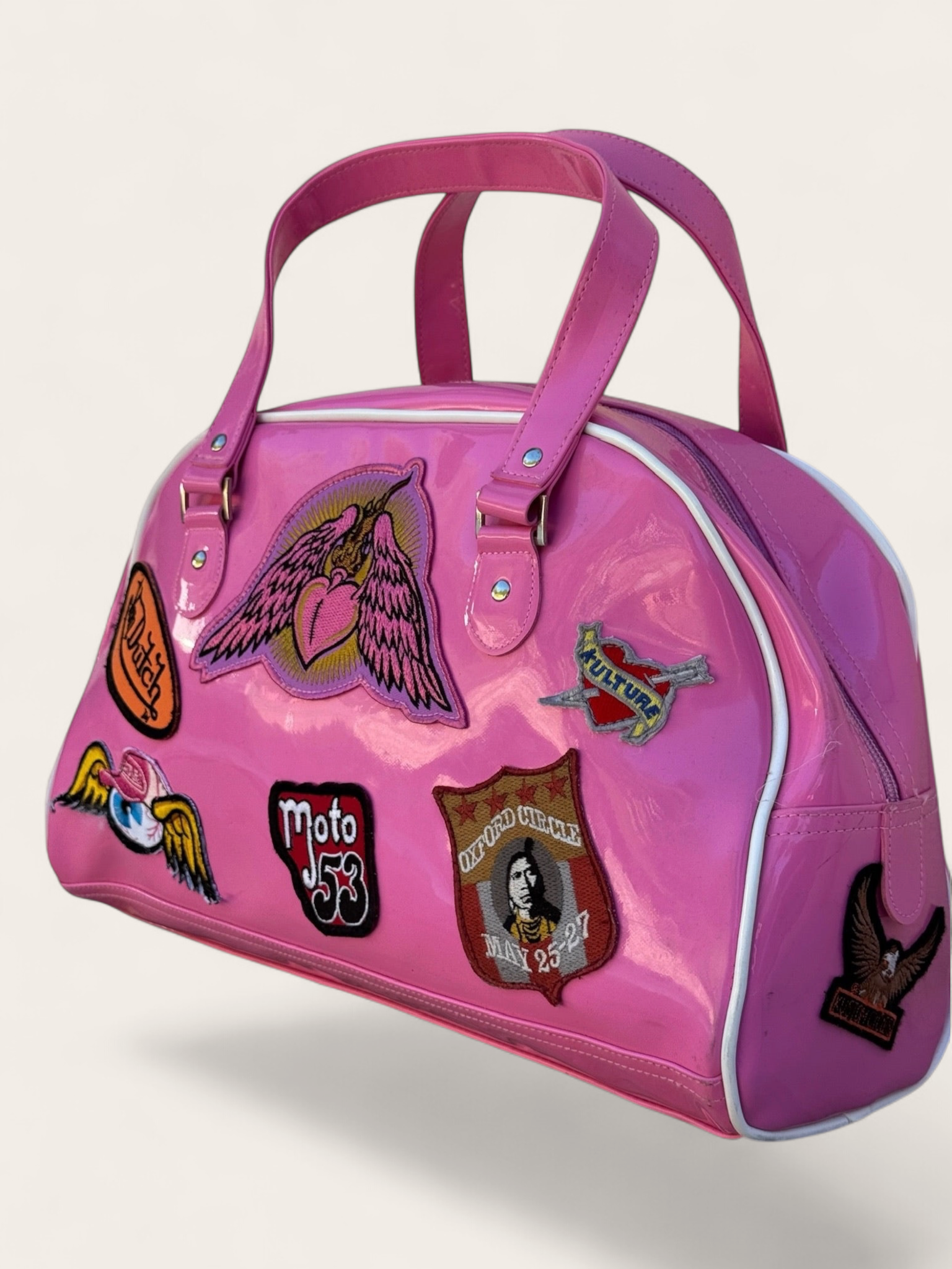 Sac Bowling Von Dutch Patchwork – Rose – Taille unique – Femme – Y2K — vue principale