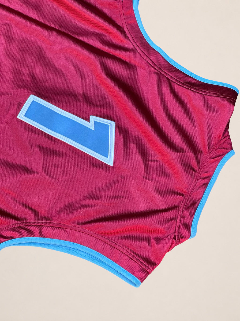 Débardeur Adidas Basketball N°1 – Bordeaux – L – Mixte – Vintage — photo complémentaire 5