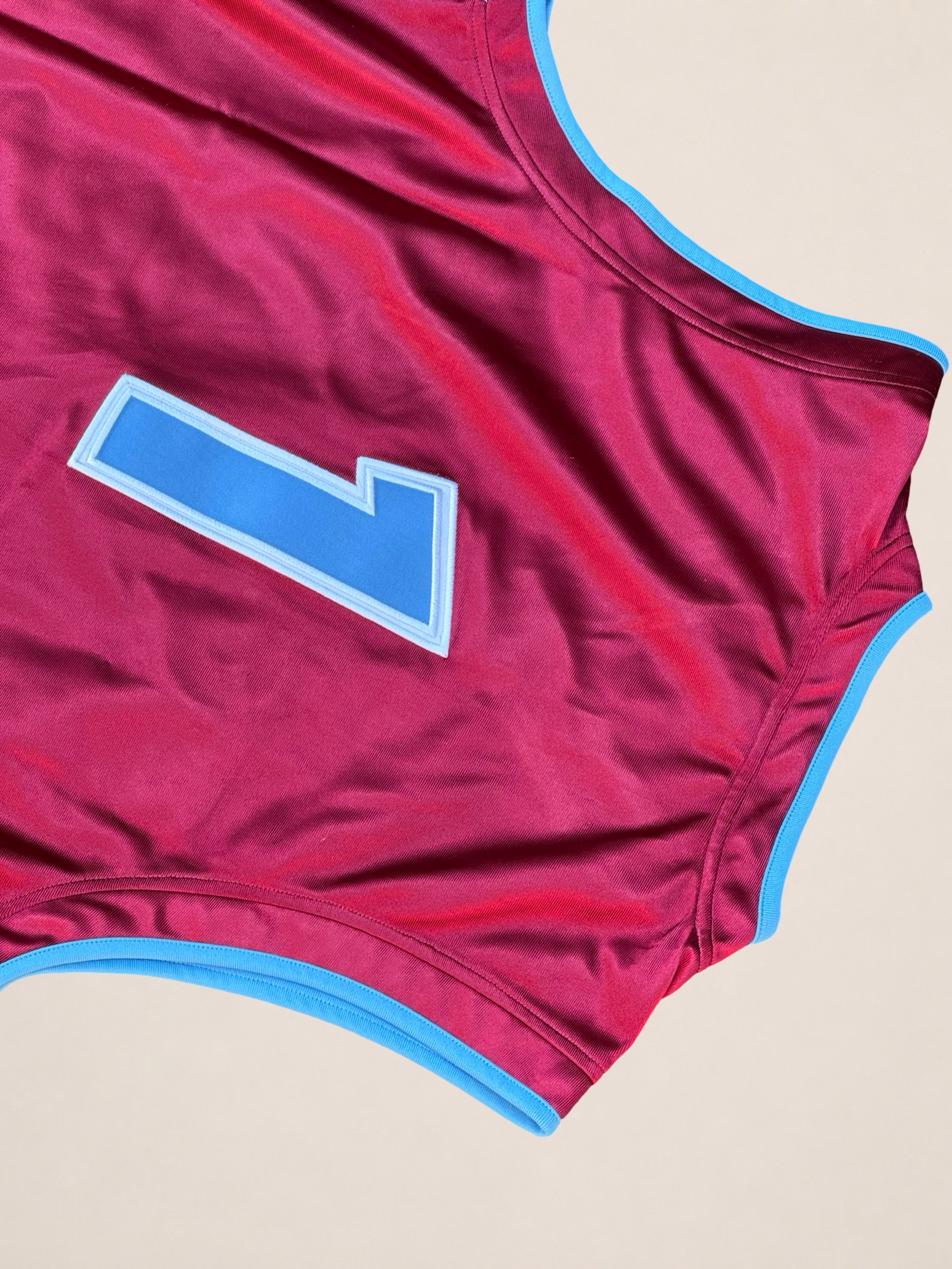 Débardeur Adidas Basketball N°1 – Bordeaux – L – Mixte – Vintage — photo complémentaire 5