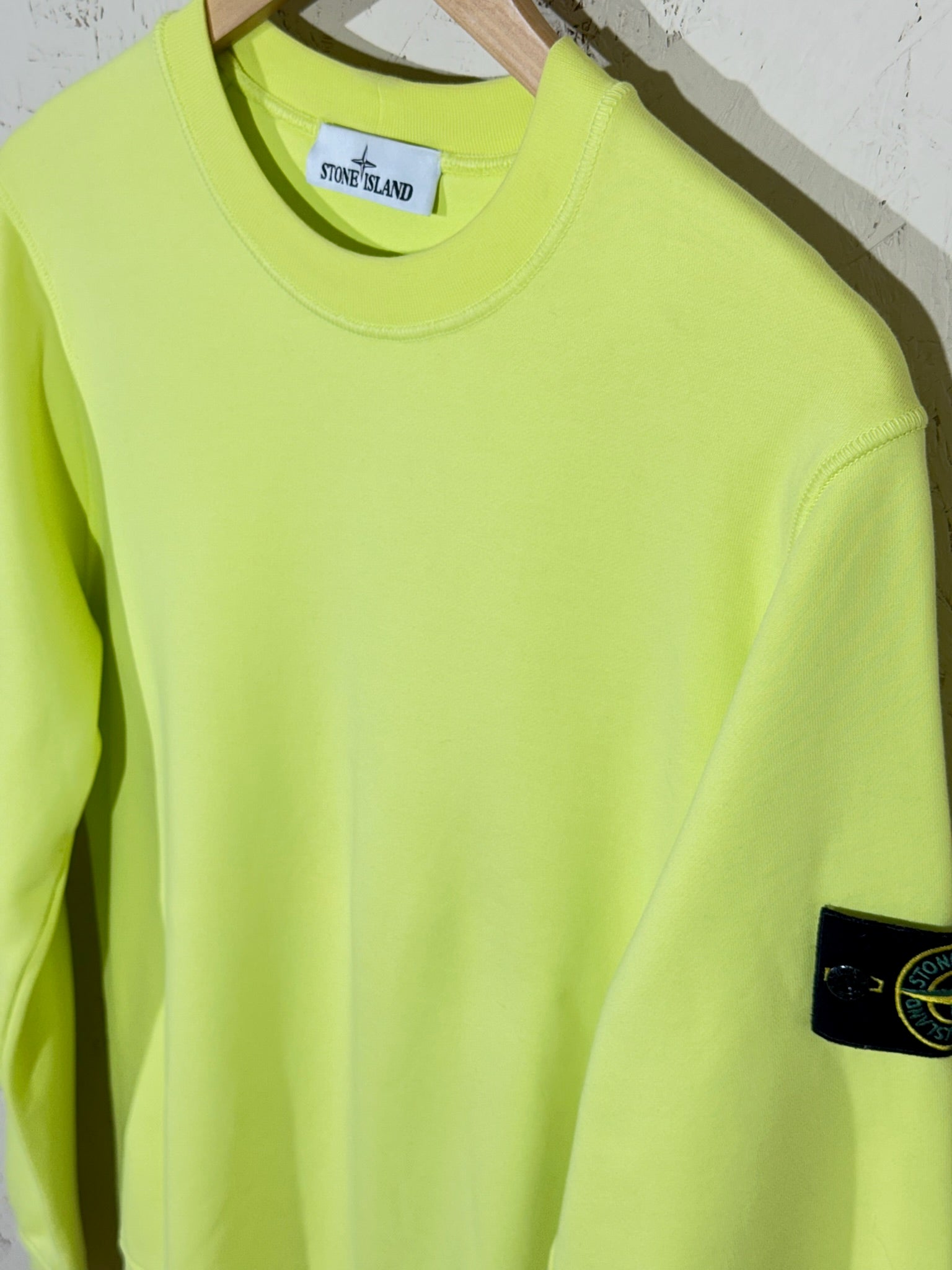 Pull Stone Island Jaune Fluo S Mixte Badge
