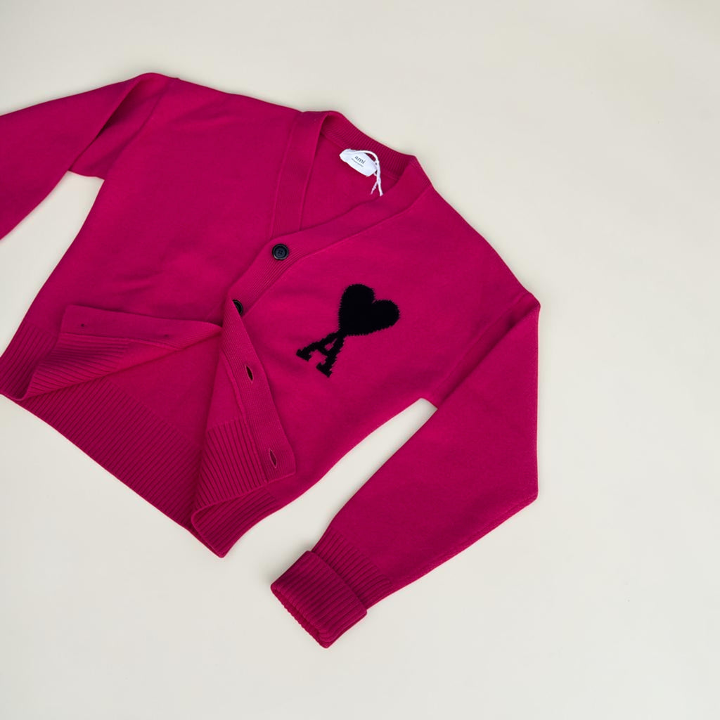 Cardigan Ami Paris – Fuchsia – M – Mixte — photo complémentaire 2