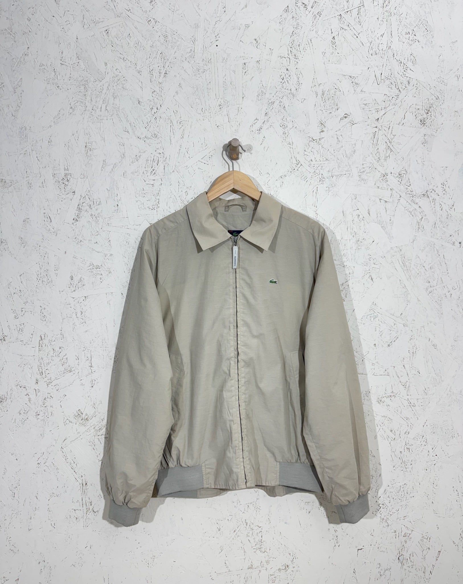 Veste Lacoste Beige Harrington Zip - L – vintage - Mixte