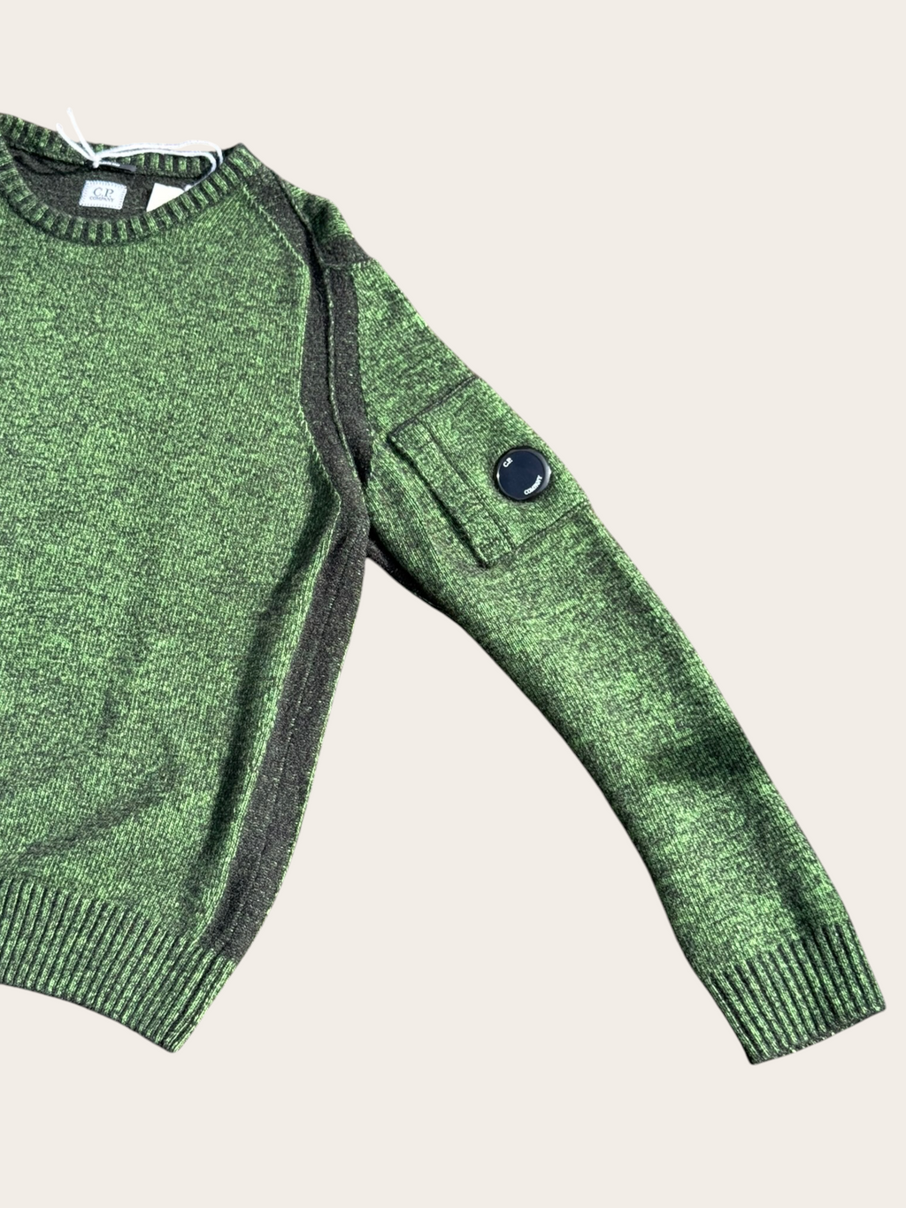 Pull C.P. Company Fleece Knit – Vert et noir – T.48 – Mixte — photo complémentaire 2