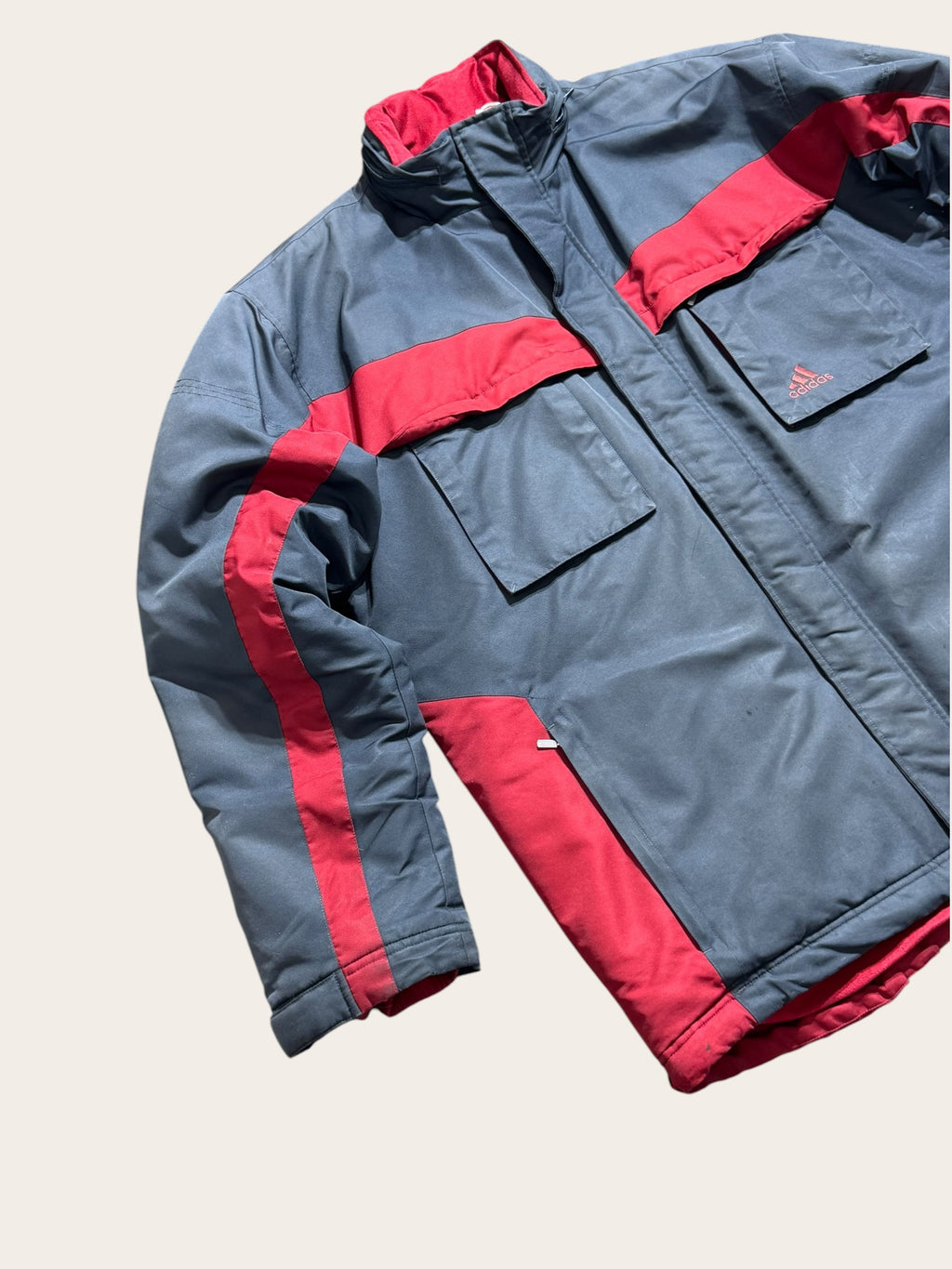 Doudoune Adidas – Grise et rouge – L – Mixte — photo complémentaire 2