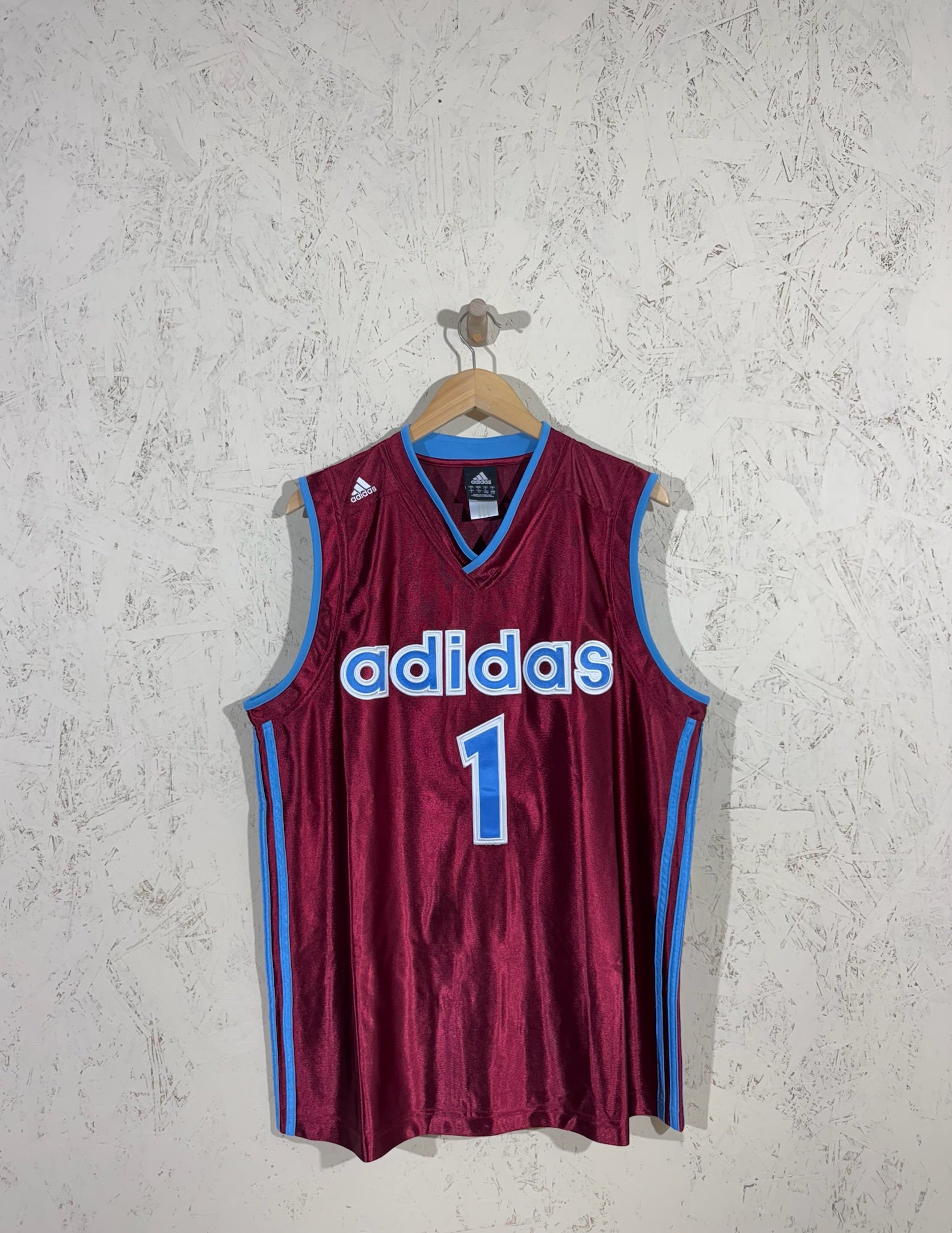 Débardeur Adidas Basketball Bordeaux N°1 Vintage L Mixte