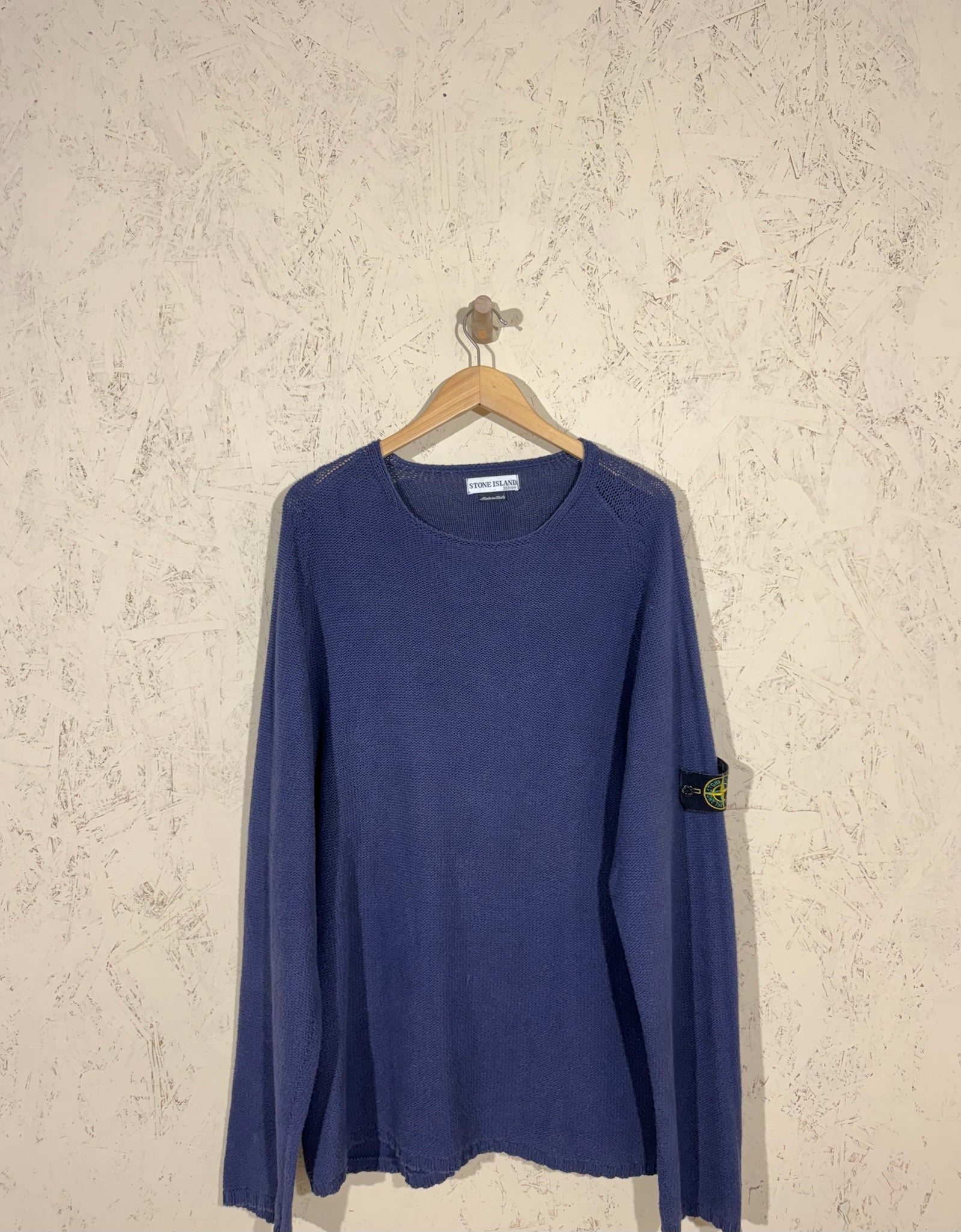Pull Stone Island Maille Bleu L Vintage Mixte