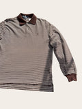 Polo Ralph Lauren Rayé Marron Blanc Taille M Homme
