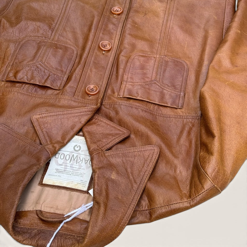 Veste en cuir – Oakwood – XL – Mixte – Vintage