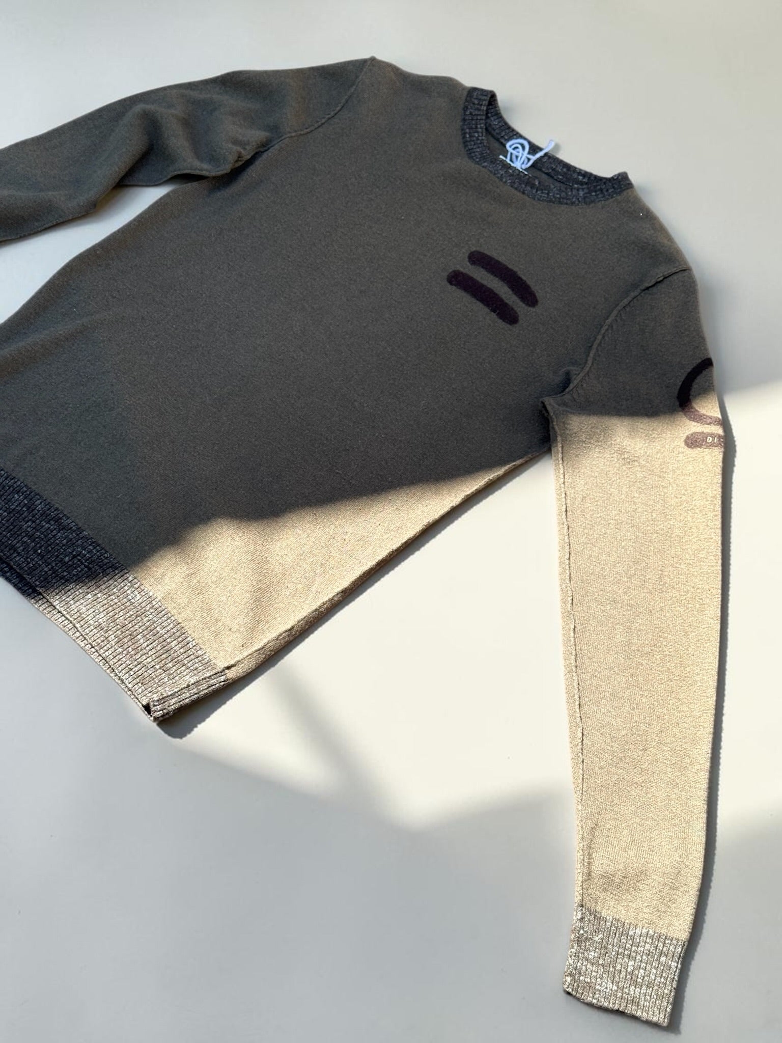 Pull Diesel Vintage Kaki Brun Femme M Années 2000