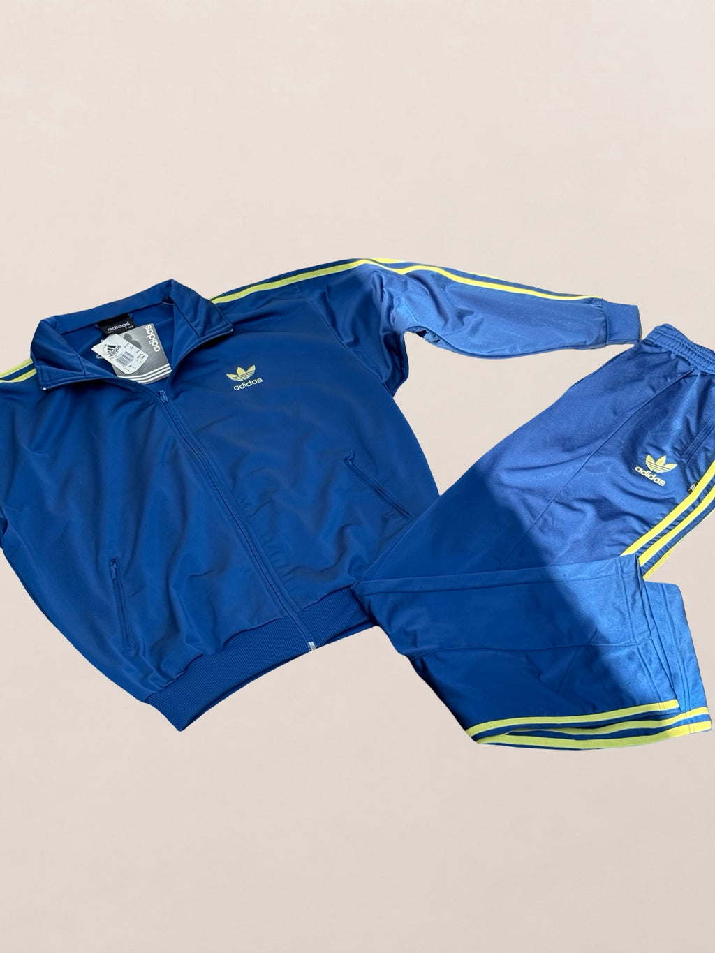 Ensemble Adidas Firebird Tracksuit – Bleu et jaune – L – Mixte – Vintage — vue principale