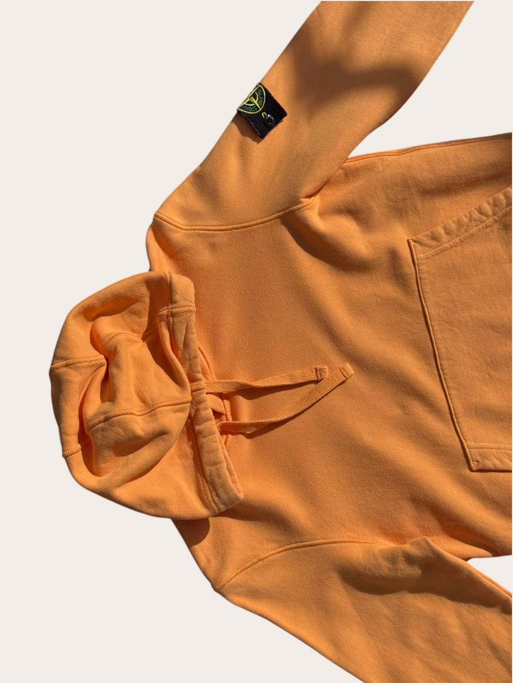 Sweat à capuche Stone Island – Orange pêche – S – Mixte — photo complémentaire 3