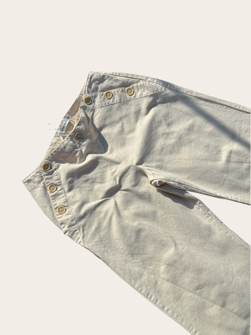 Blanc Bleu Pantalon Marin Blanc 44 Femme Vintage