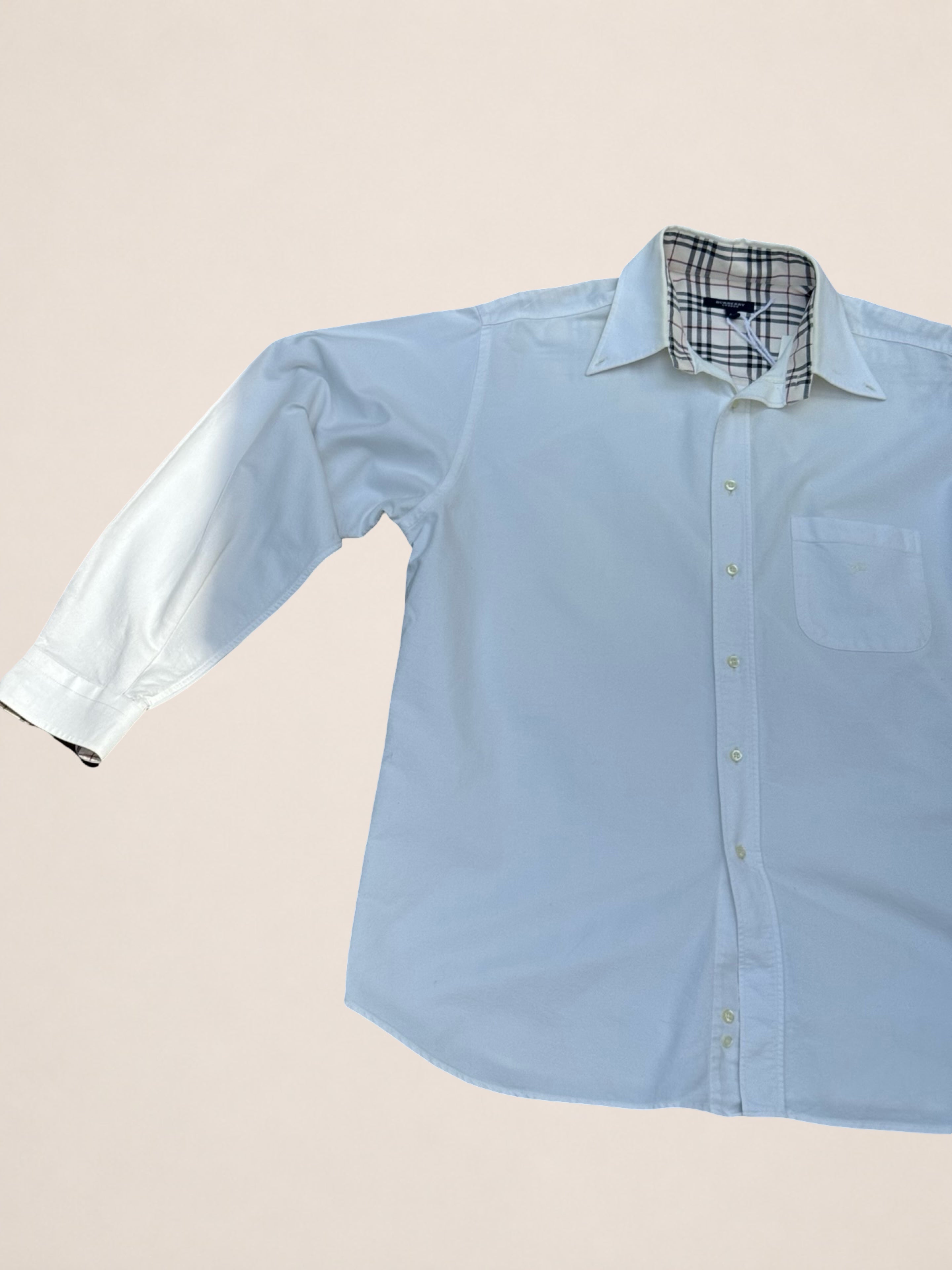 Burberry London Nova Check cotton shirt white size 42 men's