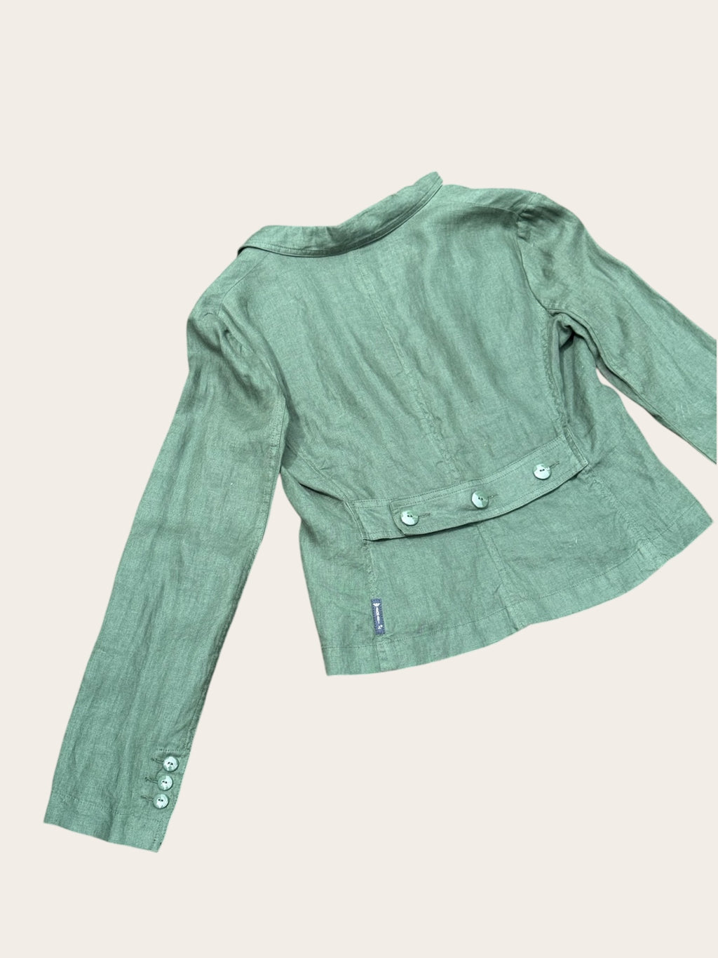 Blazer Armani Jeans en lin – Vert sauge – T.44 IT – Femme – Vintage — photo complémentaire 4