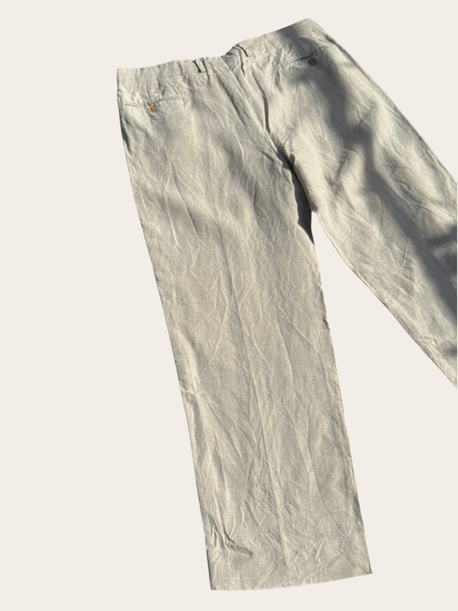 Pantalon Kenzo en lin – Écru – 54/48 – Mixte — photo complémentaire 4