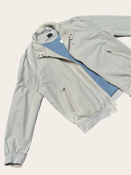 Blouson Lacoste Vintage Homme XL Beige Crème Bleu Ciel