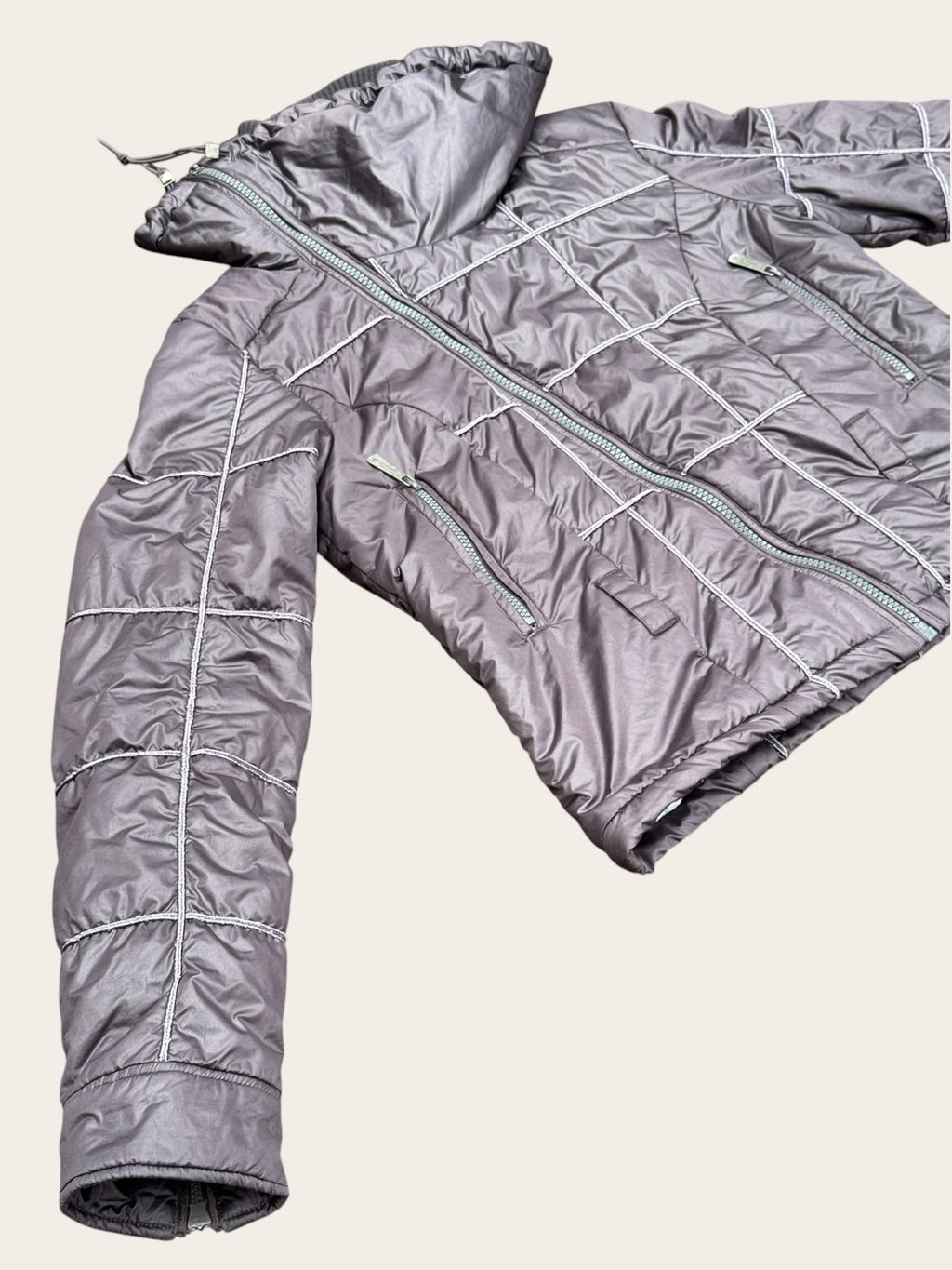 Doudoune Diesel métallisée – Argentée – XL – Femme – Y2K — photo complémentaire 2