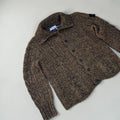 Stone Island Cardigan Maille Épaisse Marron Chiné M Mixte