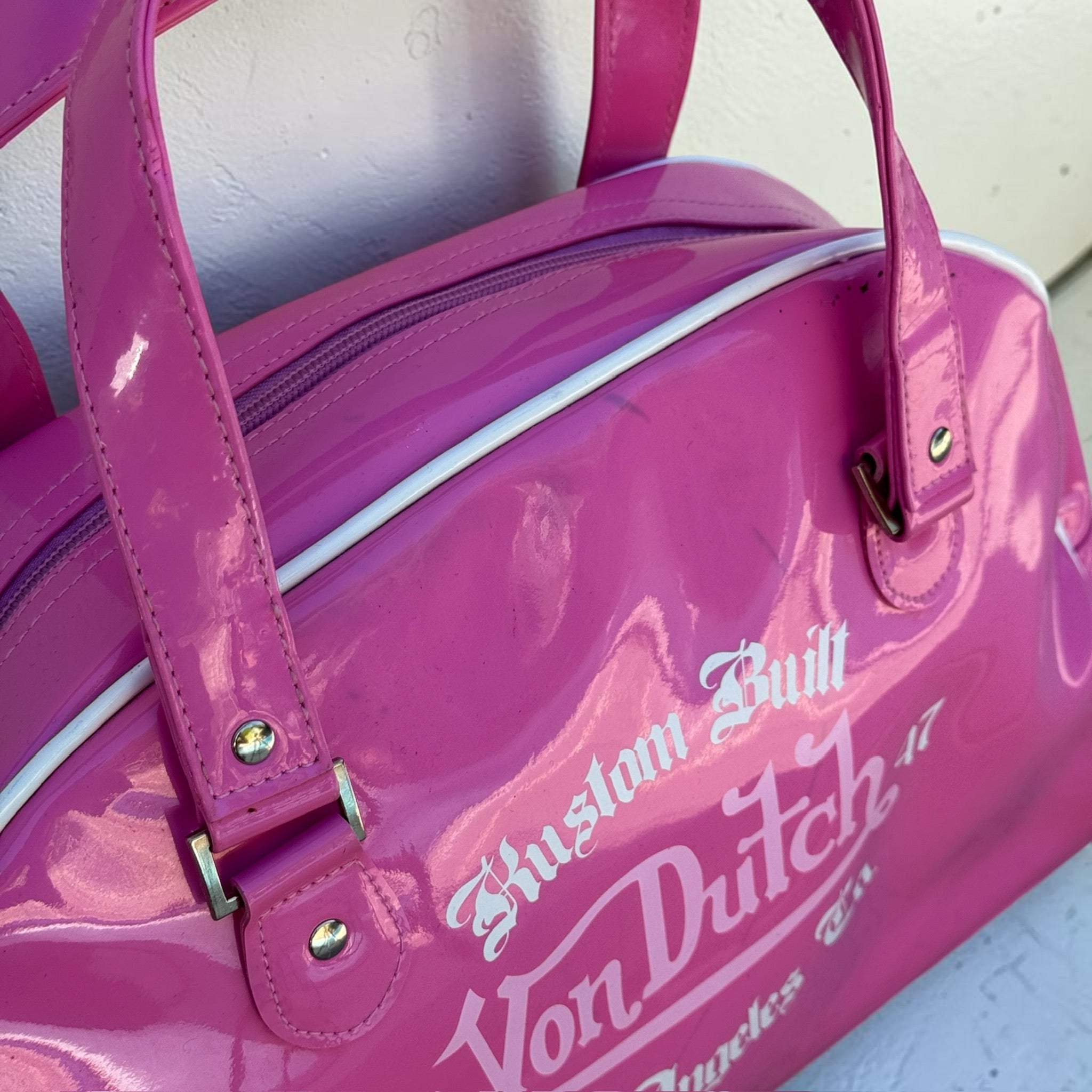 Sac Bowling Von Dutch Patchwork Rose Vintage Y2K Femme