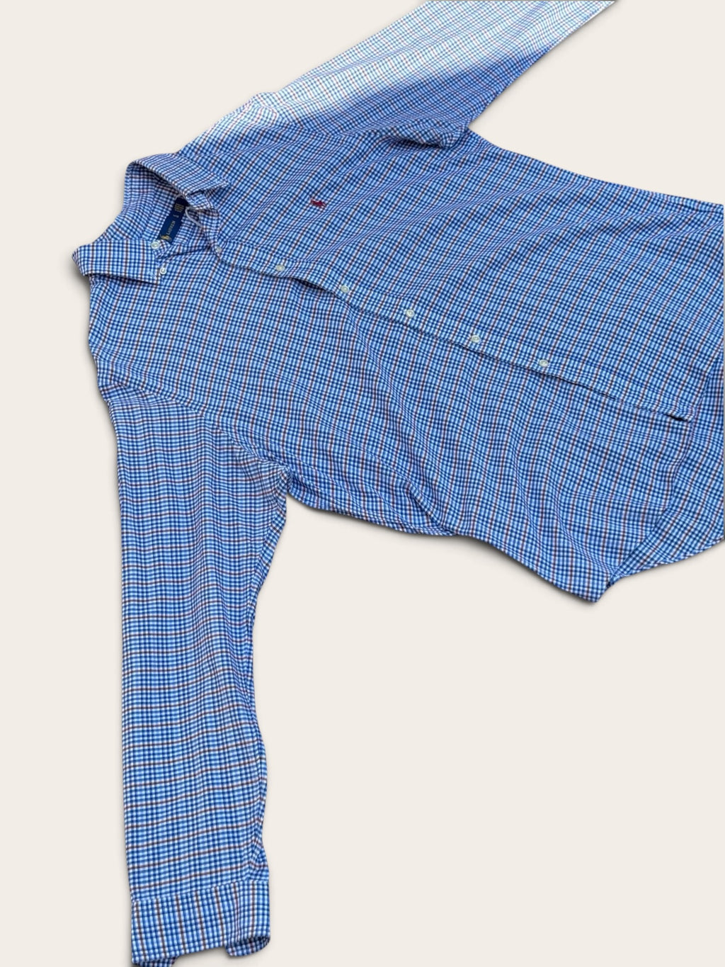 Ralph Lauren Check Shirt – Blue, White and Red – L – Unisex