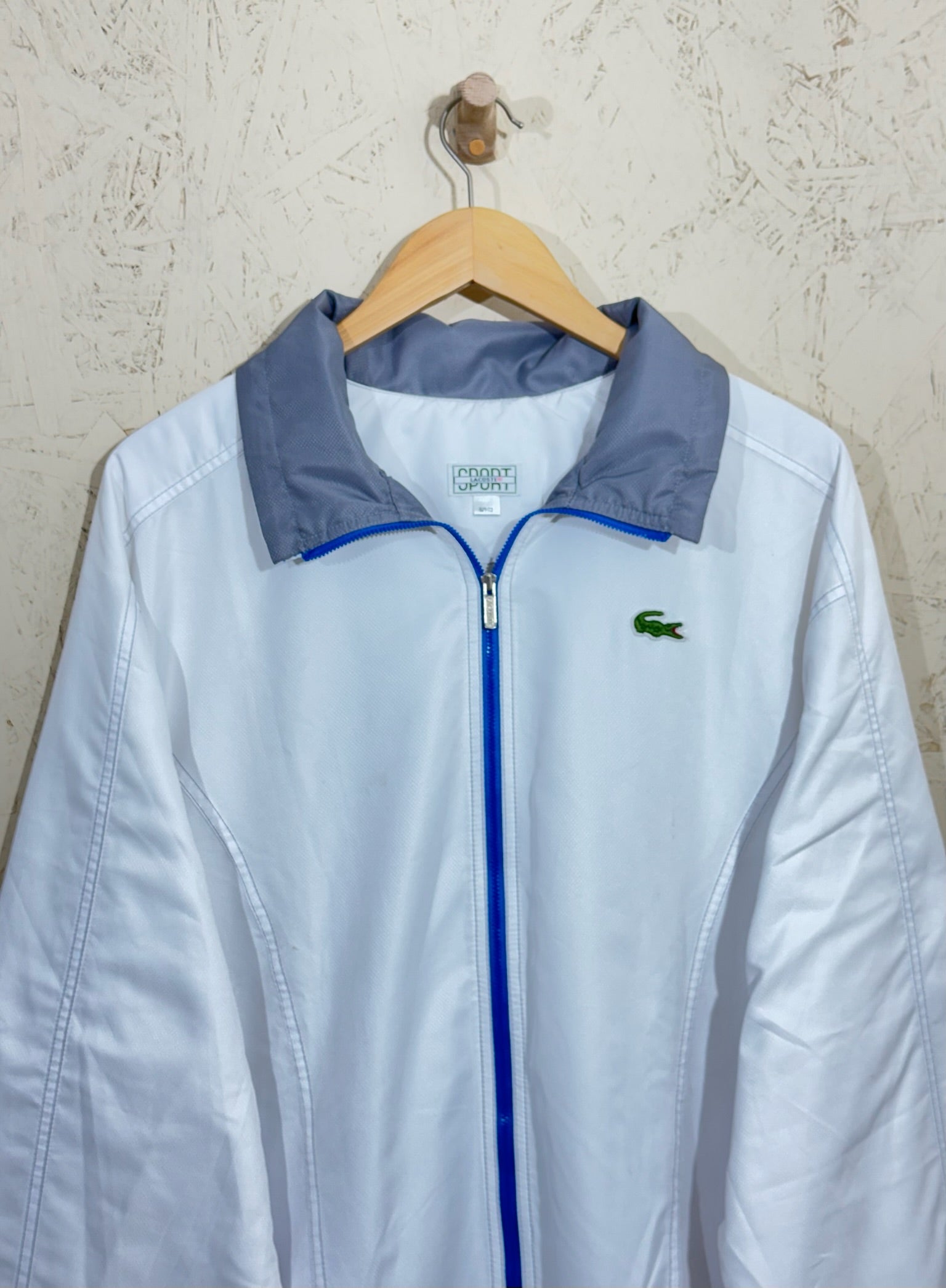 Veste Lacoste Sport Vintage Blanche Track – XL - vintage - mixte