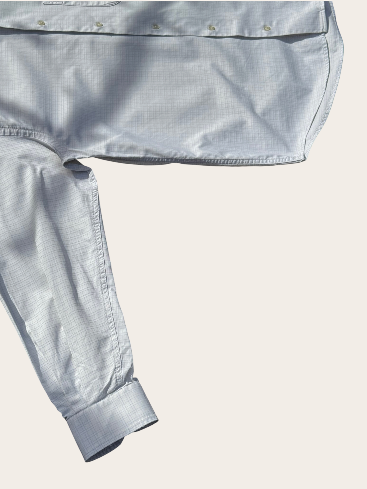 Chemise Serge Blanco rayée – Blanche et bleu clair – L – Homme — photo complémentaire 2