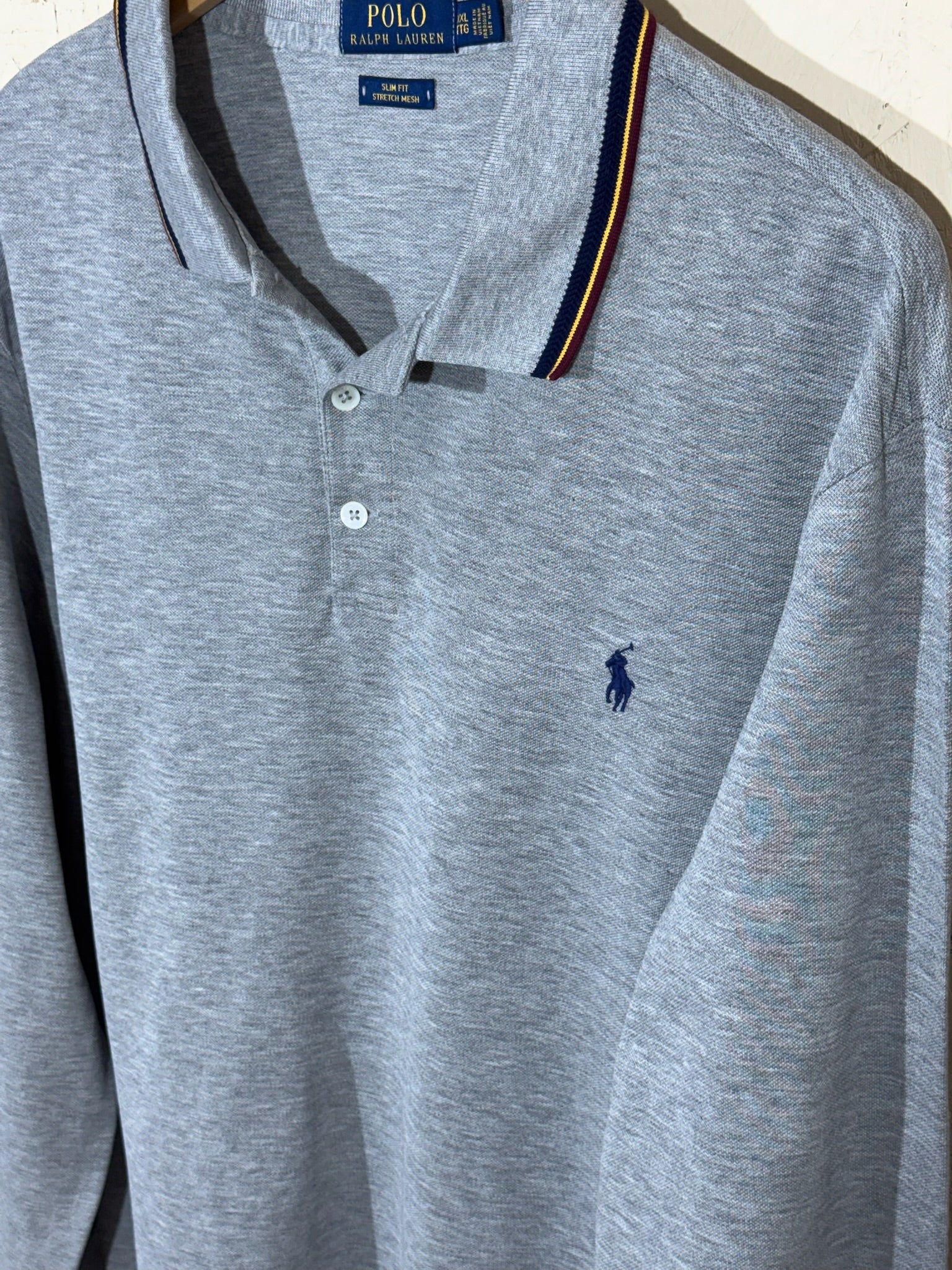 Polo Ralph Lauren Manches Longues Gris XXL Homme