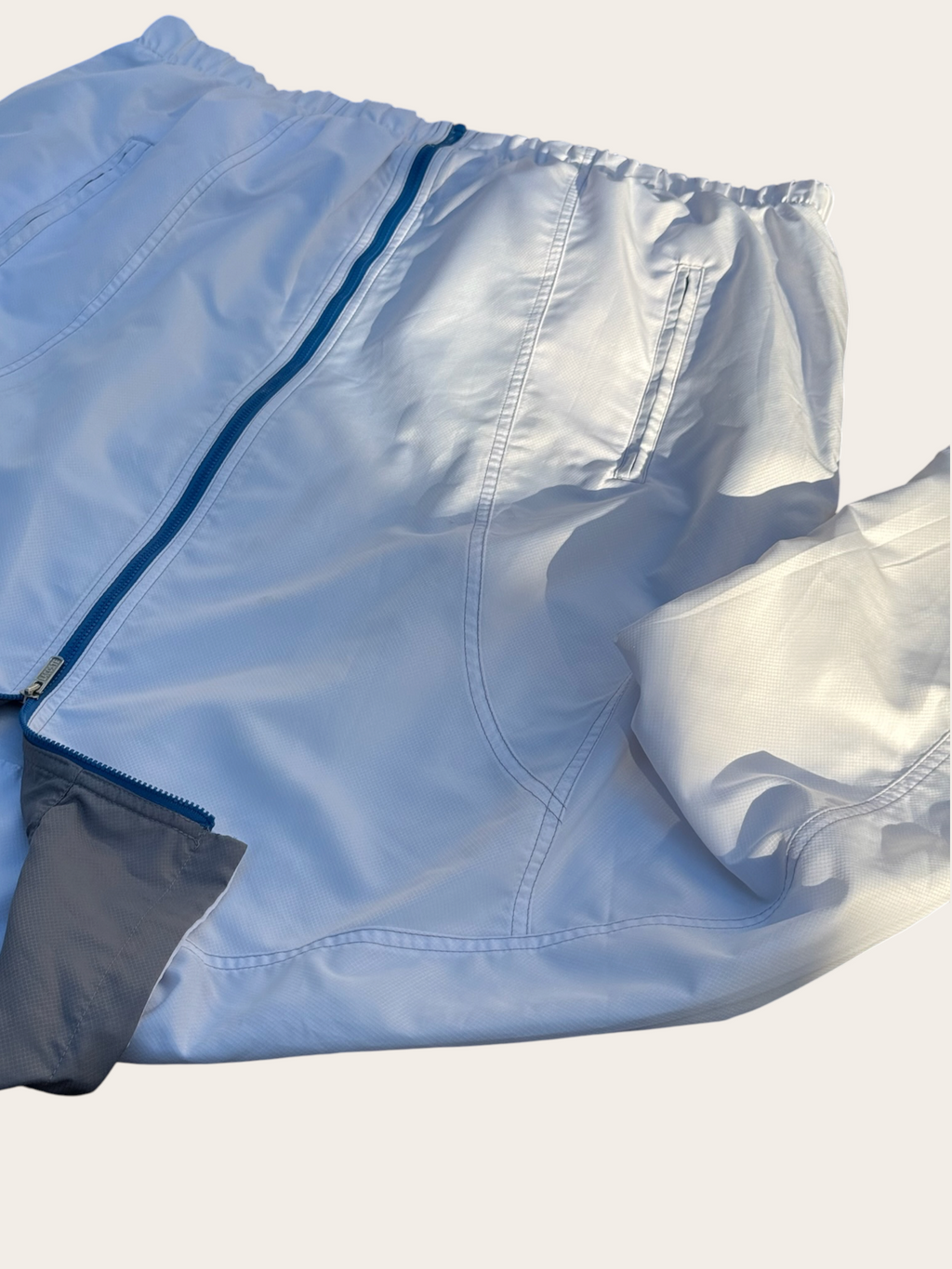 Veste de survêtement Lacoste Sport – Blanche, bleue et grise – L – Mixte – Vintage — photo complémentaire 3