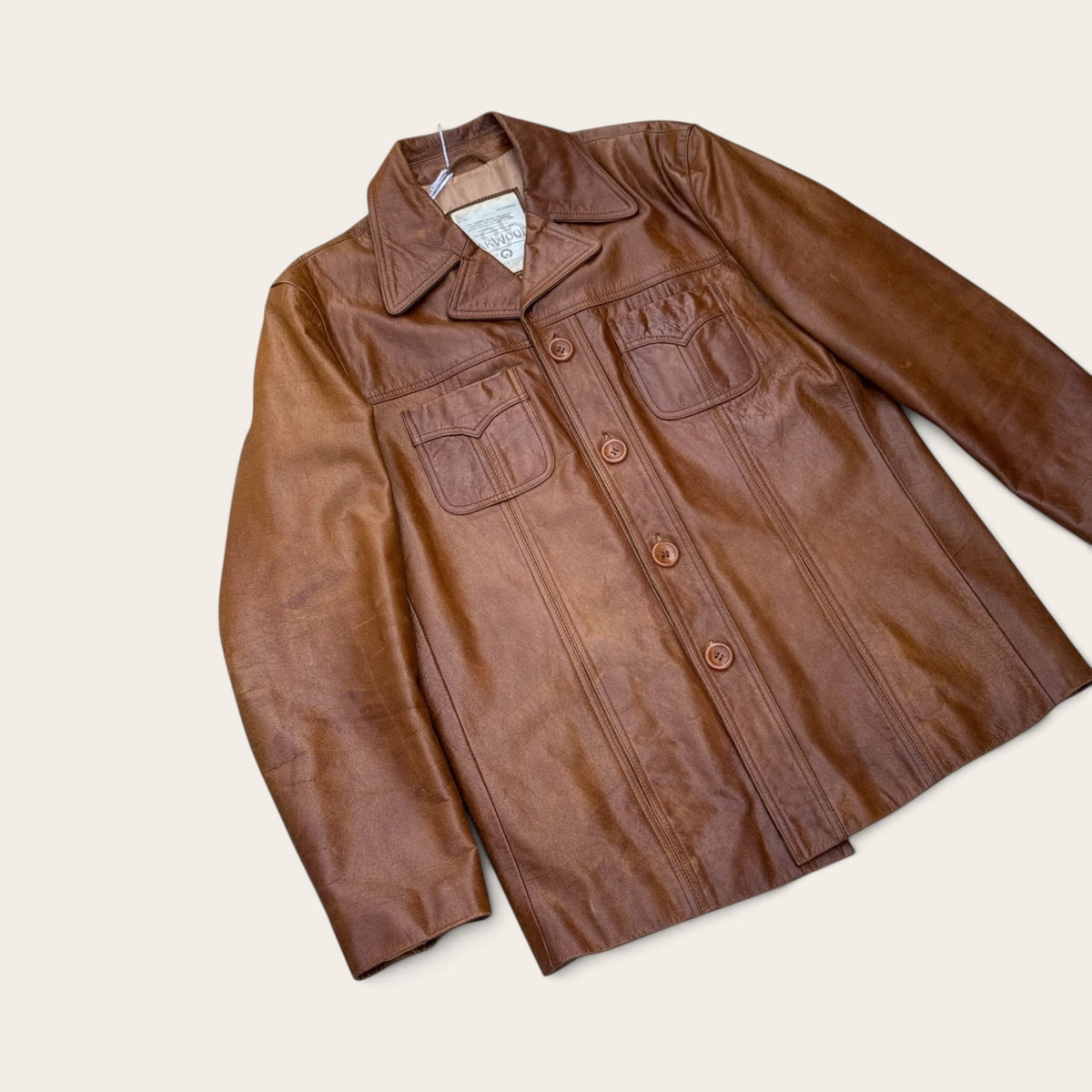 Veste en cuir – Oakwood – XL – Mixte – Vintage