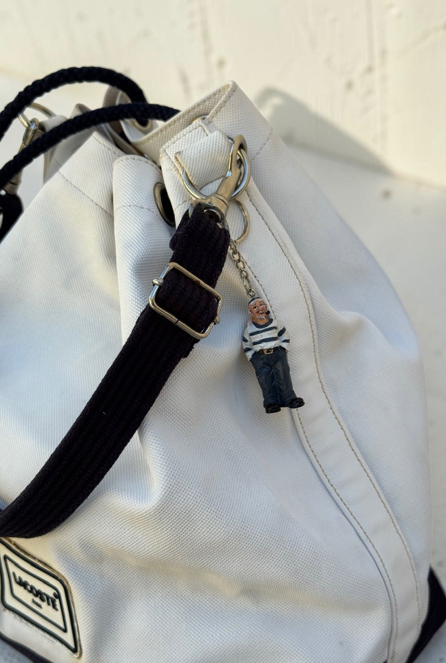 Sac Seau Lacoste Canvas Écru Vintage Mixte