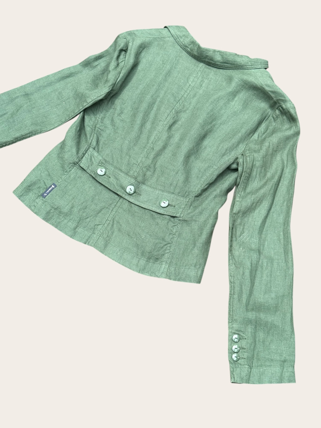 Blazer Armani Jeans en lin – Vert sauge – T.44 IT – Femme – Vintage — photo complémentaire 5