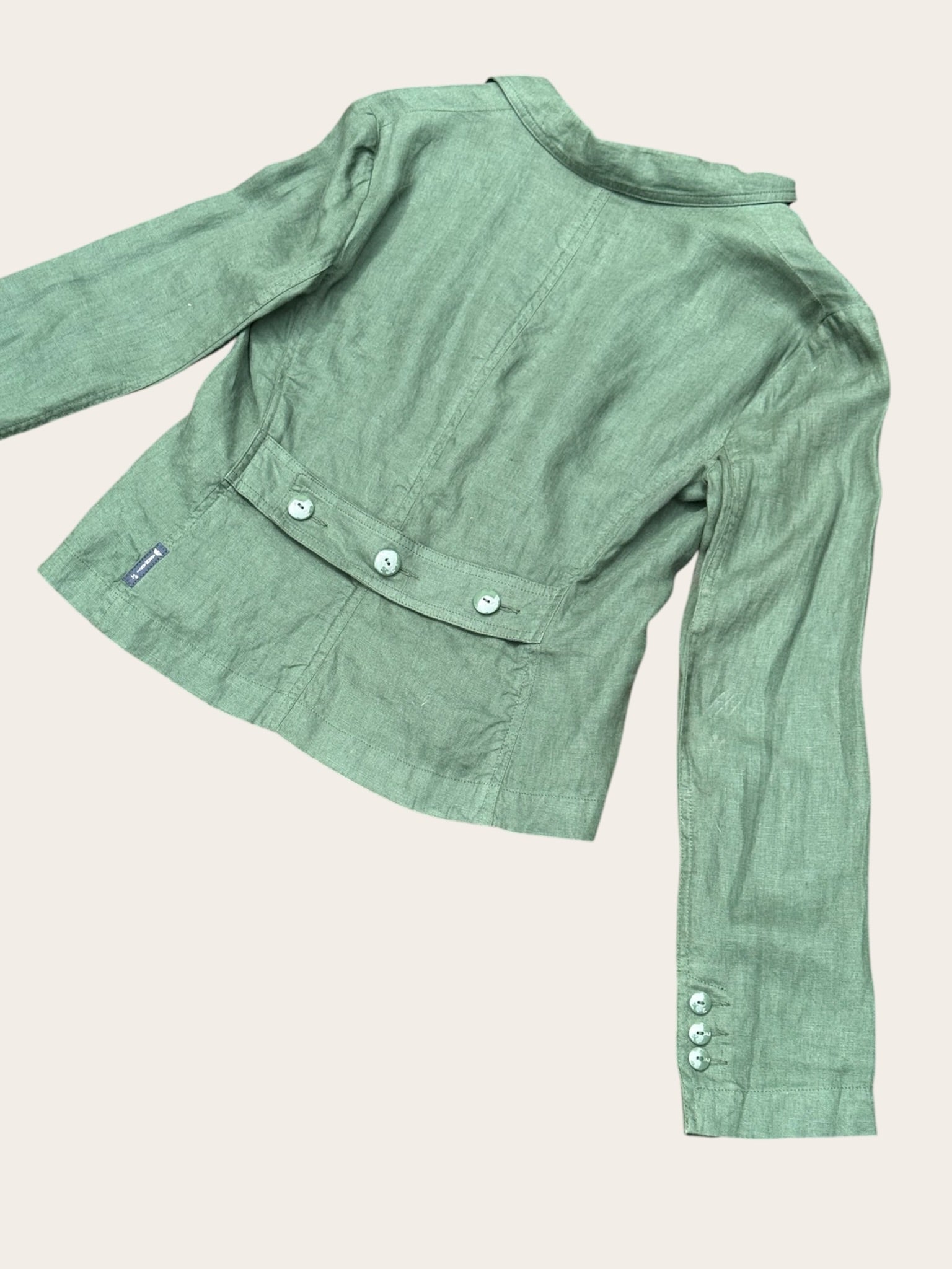 BLAZER ARMANI JEANS LIN VERT SAUGE VINTAGE M FEMME