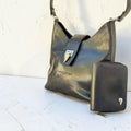 Ensemble Sac Lancaster Paris Cuir Noir & Porte-Monnaie Femme