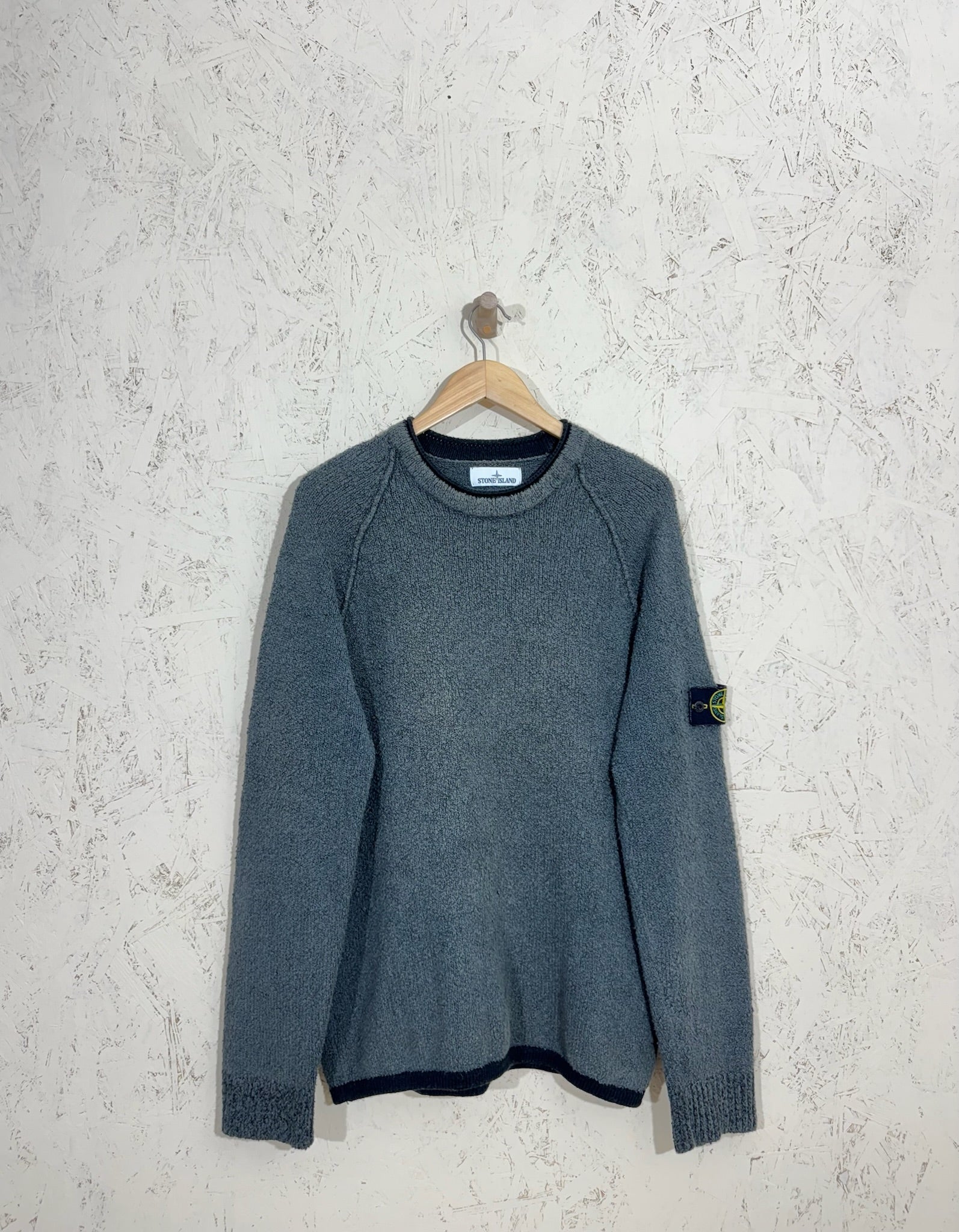 pull Stone Island Gris Crewneck Badge Compass - L - Mixte